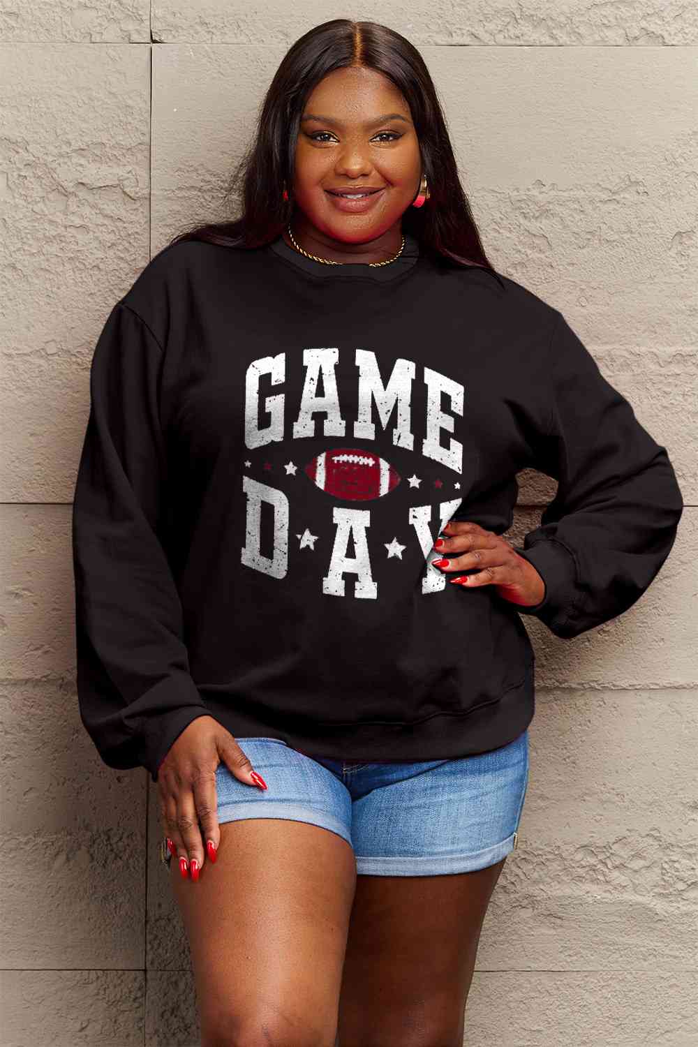 Simply Love Full Size GAME DAY Graphic Sweatshirt
